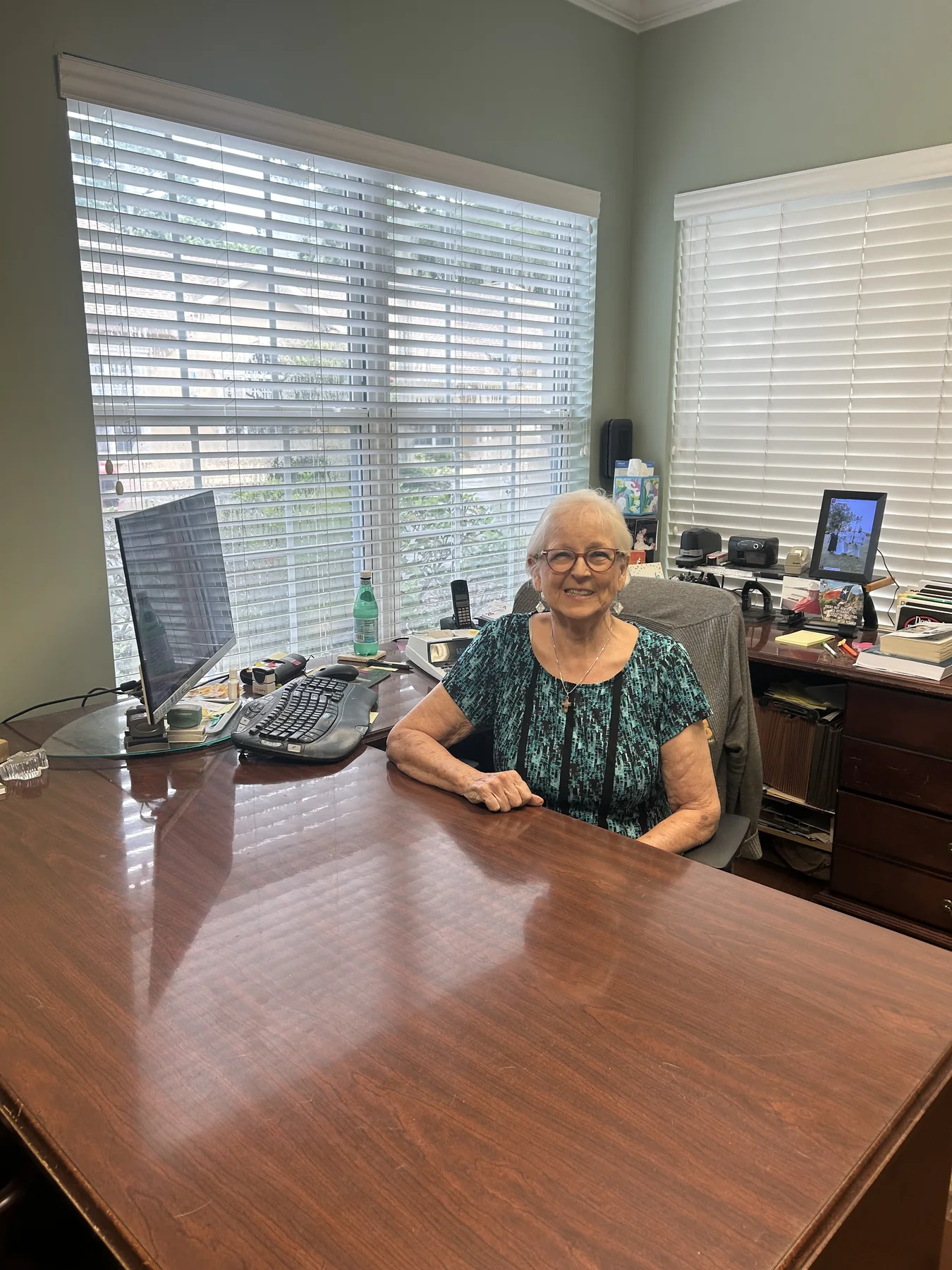 Dianne Briery welcoming a visitor to her office